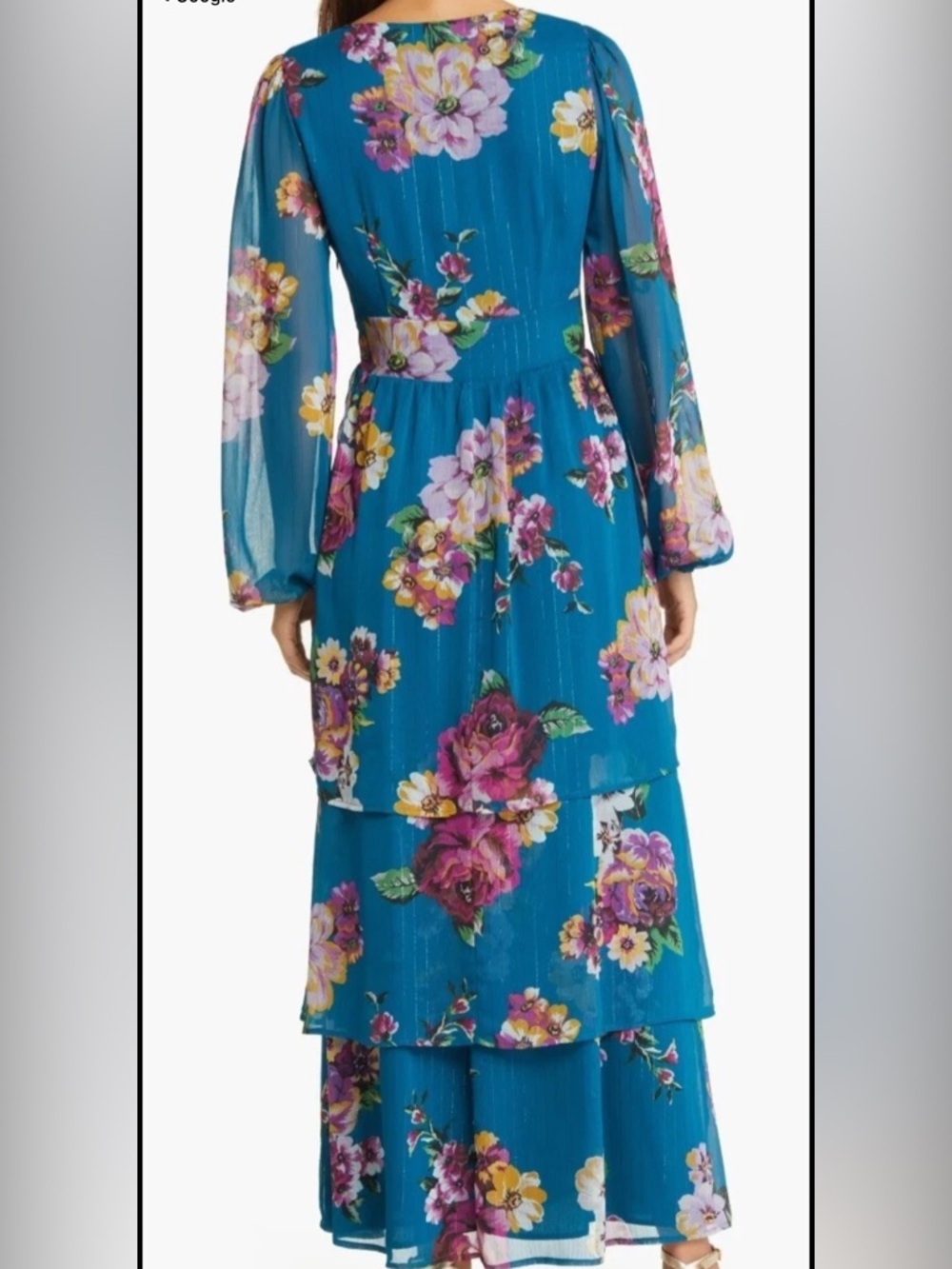Fourteenth Place Balboa Tiered Floral Print Chiffon Maxi Dress Formal Dress - Picture 2 of 2